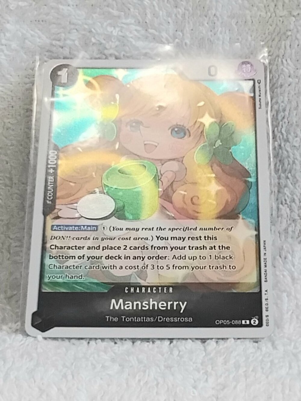 Mint One Piece Mansherry Rare Character Foil Card OP05-088!!